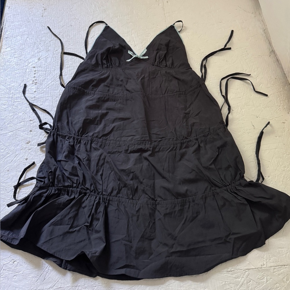 Collision Mini Dress with Tie Details